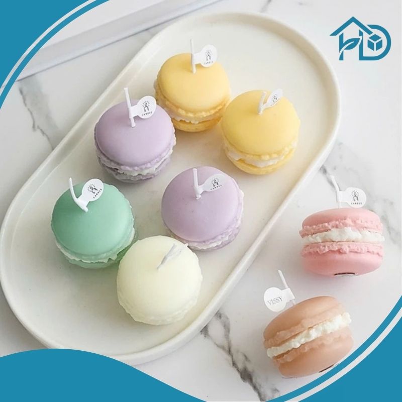 ảnh nến thơm hình bánh macaron