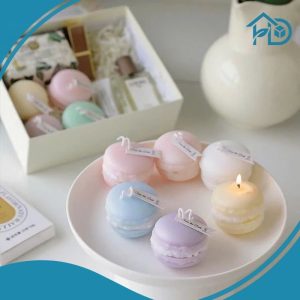 ảnh nến thơm hình bánh macaron